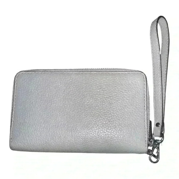 Michael Kors Gray Pebble Leather Zip Around Wristlet - Picture 2 of 8